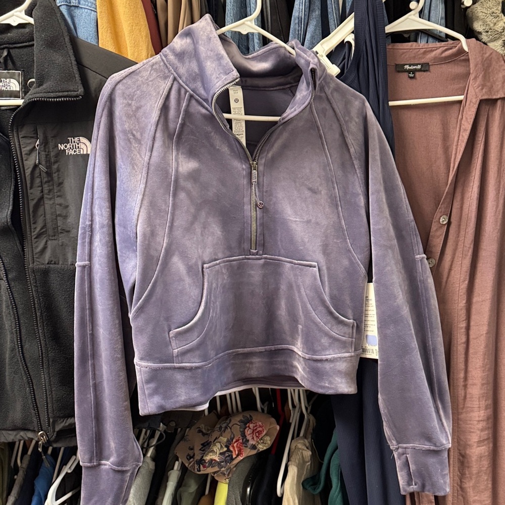 Scuba Oversized Funnel Neck Velvet